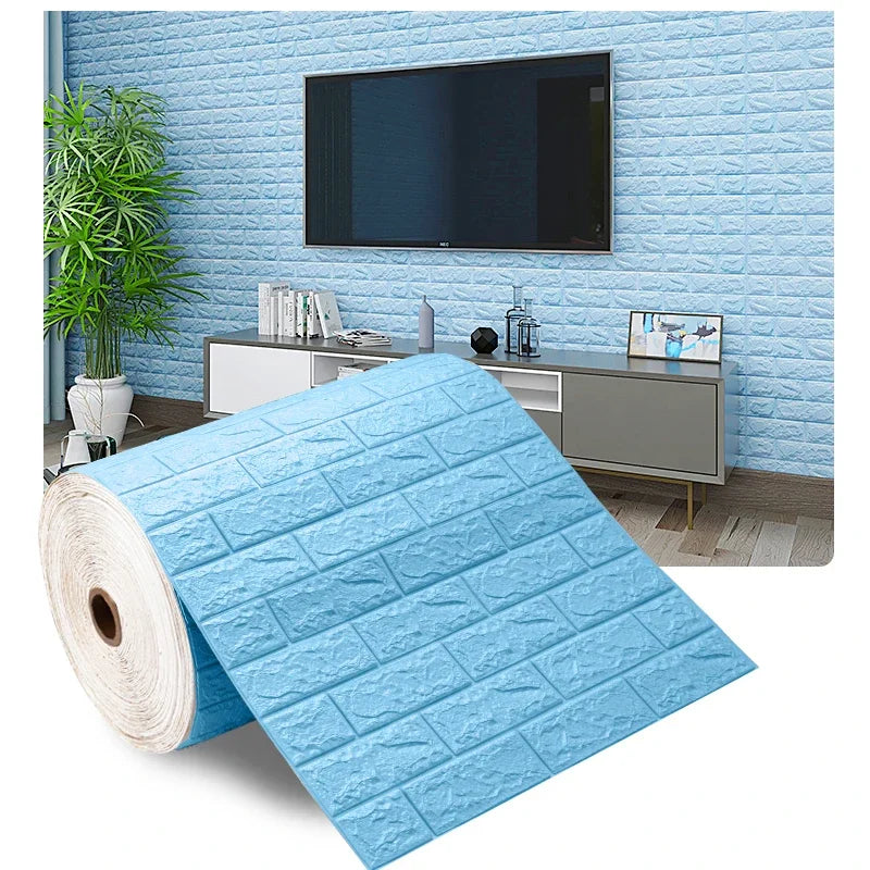70cmx2m Meter Foam 3D Wall Stickers Self Adhesive Panel Home Decor Living Room Bedroom House Decoration Bathroom Brick Wallpaper