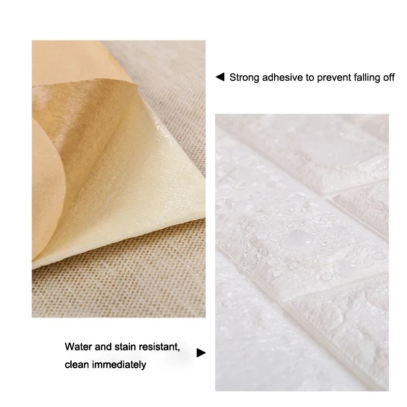 70cmx2m Meter Foam 3D Wall Stickers Self Adhesive Panel Home Decor Living Room Bedroom House Decoration Bathroom Brick Wallpaper