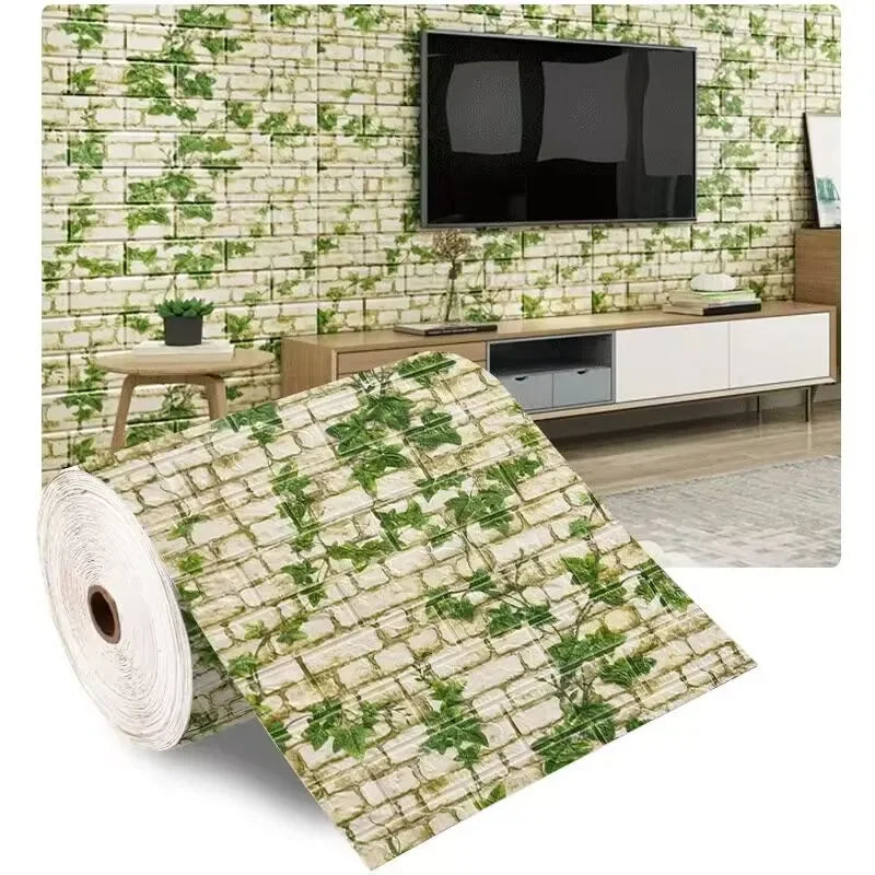 70cmx2m Meter Foam 3D Wall Stickers Self Adhesive Panel Home Decor Living Room Bedroom House Decoration Bathroom Brick Wallpaper