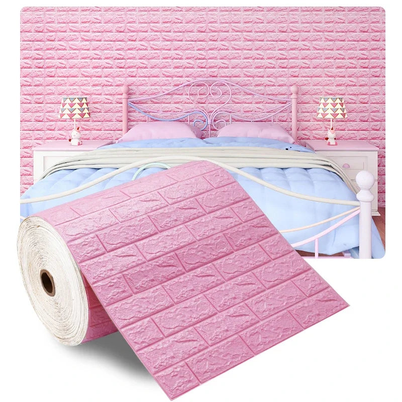 70cmx2m Meter Foam 3D Wall Stickers Self Adhesive Panel Home Decor Living Room Bedroom House Decoration Bathroom Brick Wallpaper
