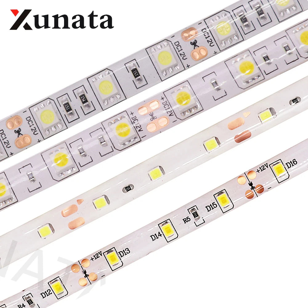 5050 RGB LED Strip 2835 RGB LED Light Strip DC 12V 60LEDs/m Waterproof LED Light Lamp For Indoor Decoration Kitchen Garland 5m